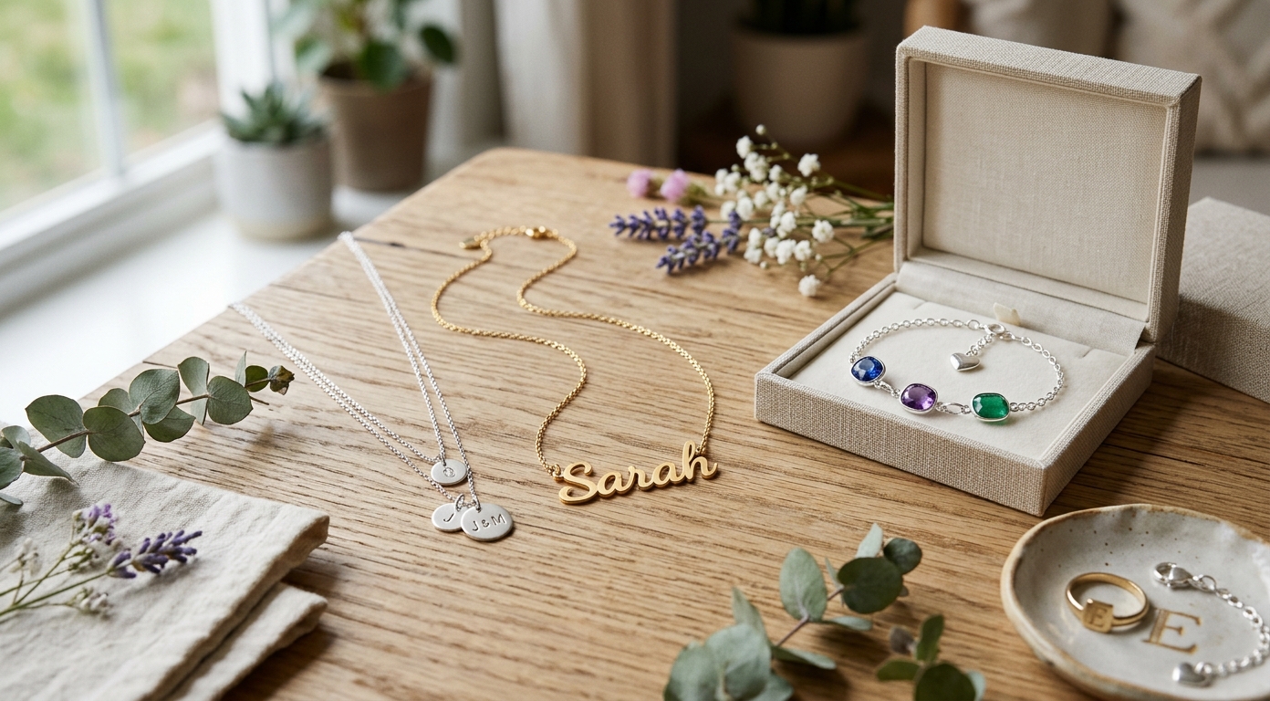 Personalized Jewelry Gift Ideas Featuring Custom Name Necklaces and Birthstone Bracelets