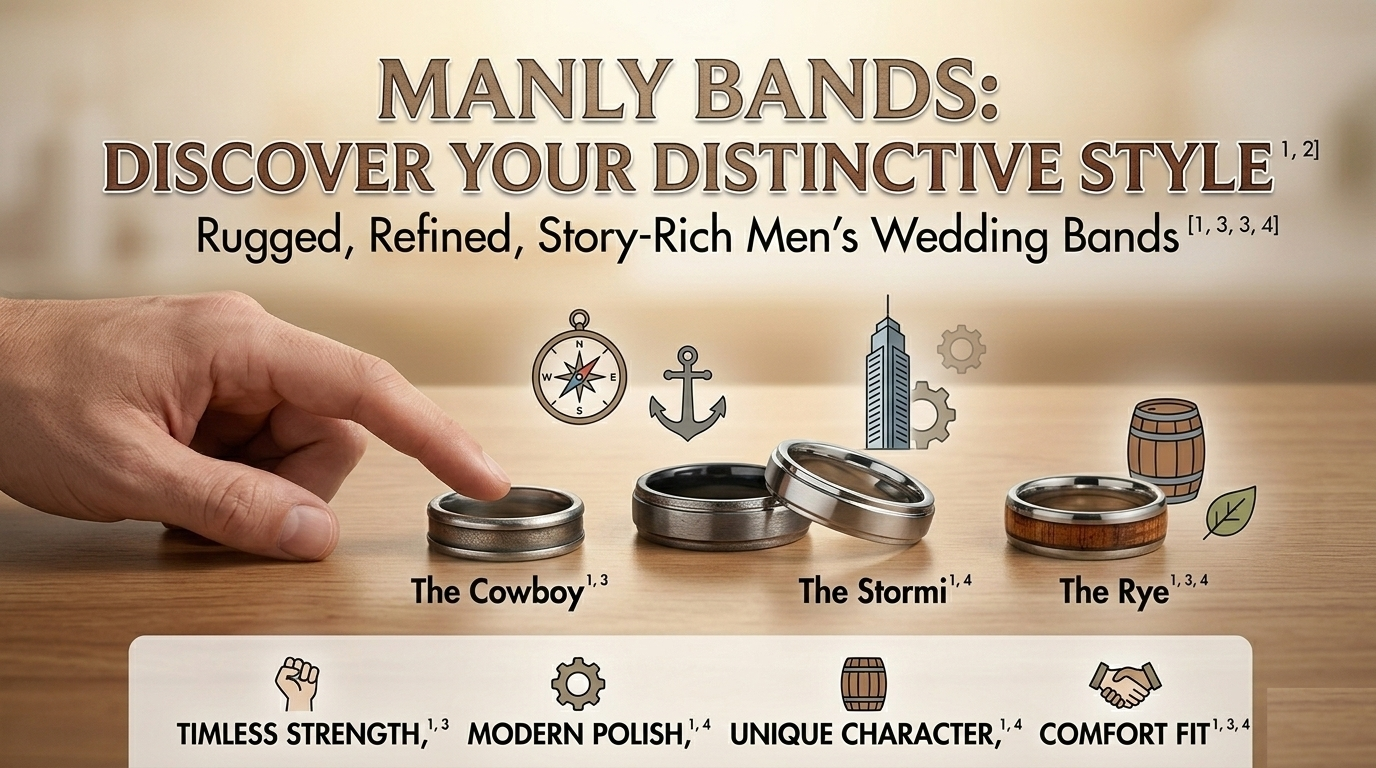 Manly Bands: Distinctive Men’s Wedding Bands &amp; Rings 